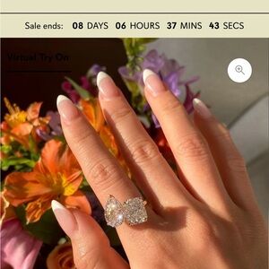 Elegant Women's Doux  Ring Two Diamond Ring